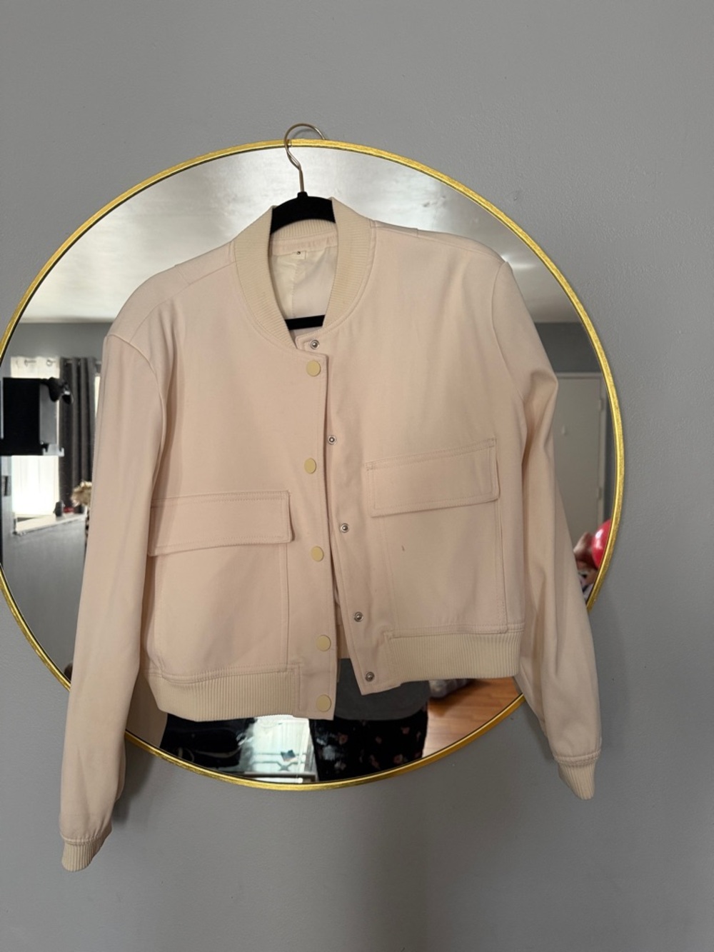 Women's Cream Bomber Jacket
